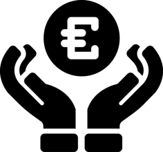Euro Coin On Hands Outline Svg File, Free Vectors File
